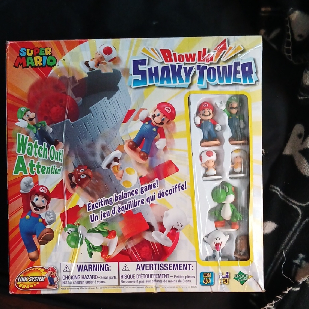 Super Mario Blow Up! Shaky Tower Game Collectible Mario Figures
